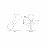 Ferguson Wall Lamp, 3 x G9, Satin Nickel, Amber Plated Glass