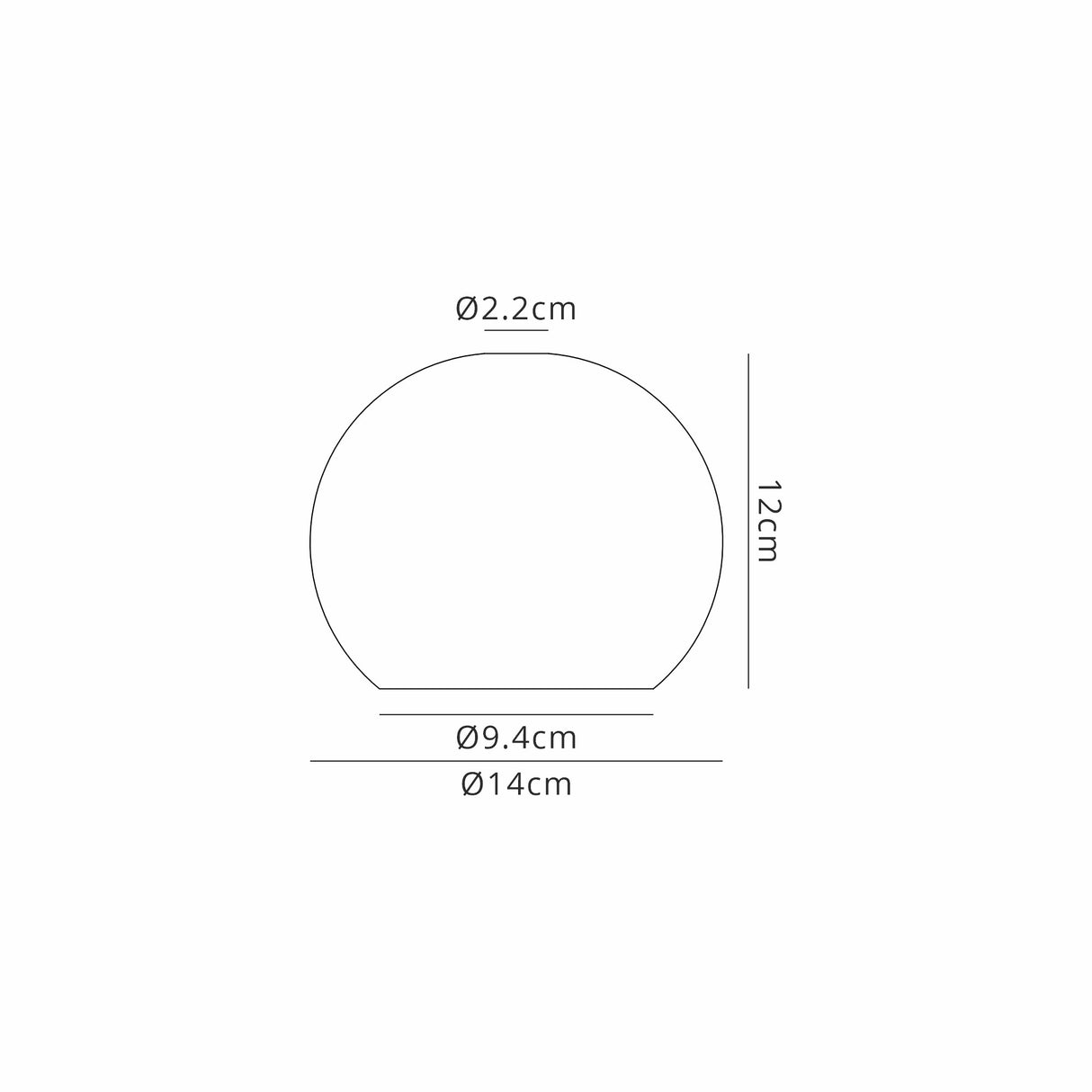 Lathen 140mm Open Mouth (F) Round Iridescent Globe Glass Shade