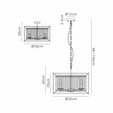 Buckley Pendant / Semi Ceiling Convertible, 6 x E14, Satin Black / Clear