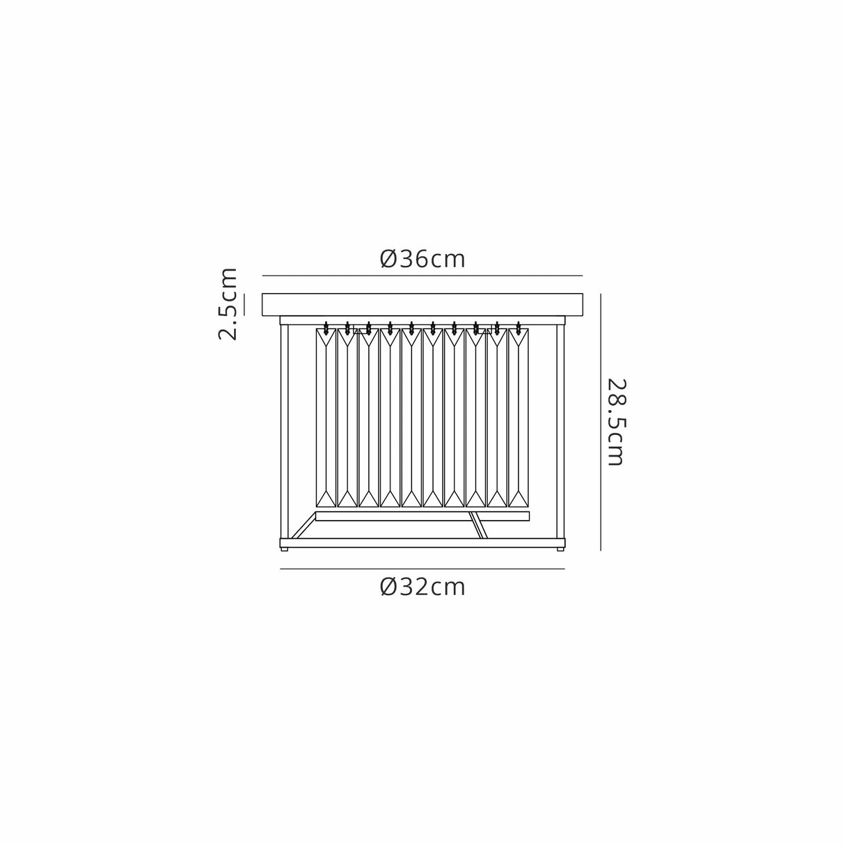 Buckley Ceiling, 3 x E27, Satin Black / Clear
