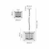 Buckley Pendant / Semi Ceiling Convertible, 3 x E14, Polished Nickel / Clear