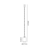 Robson E27 (Max 60W) Lampholder Chrome With 3m Silver Braided Twisted Cable & Deeper Shade Ring, Suitable For Shades & Cages
