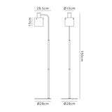 Chisholm Floor Lamp, 1 Light E27, Black / Smoke Fade Glass