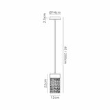 Brodie Medium Pendant 2m, 1 x 4.5W LED, 3000K, 160lm, Painted Brushed Gold, 3yrs Warranty