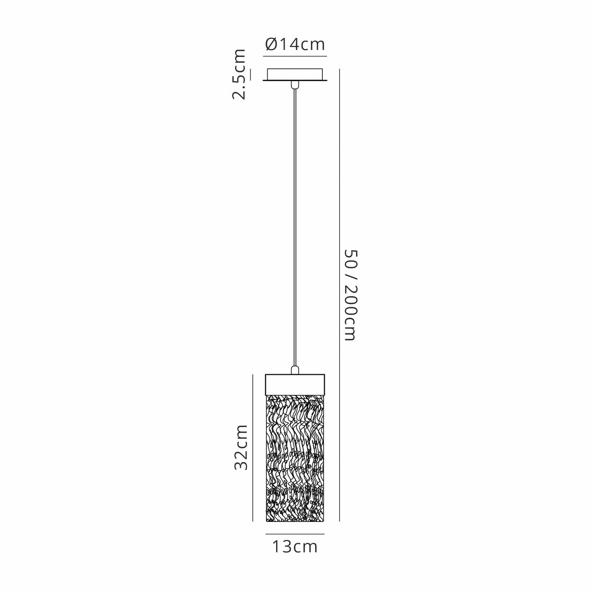 Brodie Large Pendant 2m, 1 x 4.5W LED, 3000K, 160lm, Painted Brushed Gold, 3yrs Warranty