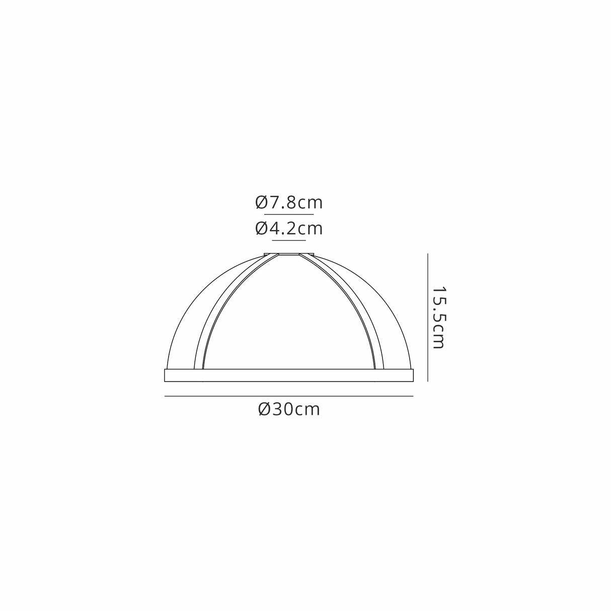 Munro Round 30cm Graphite / Clear Glass Shade (E), With Metal Trim