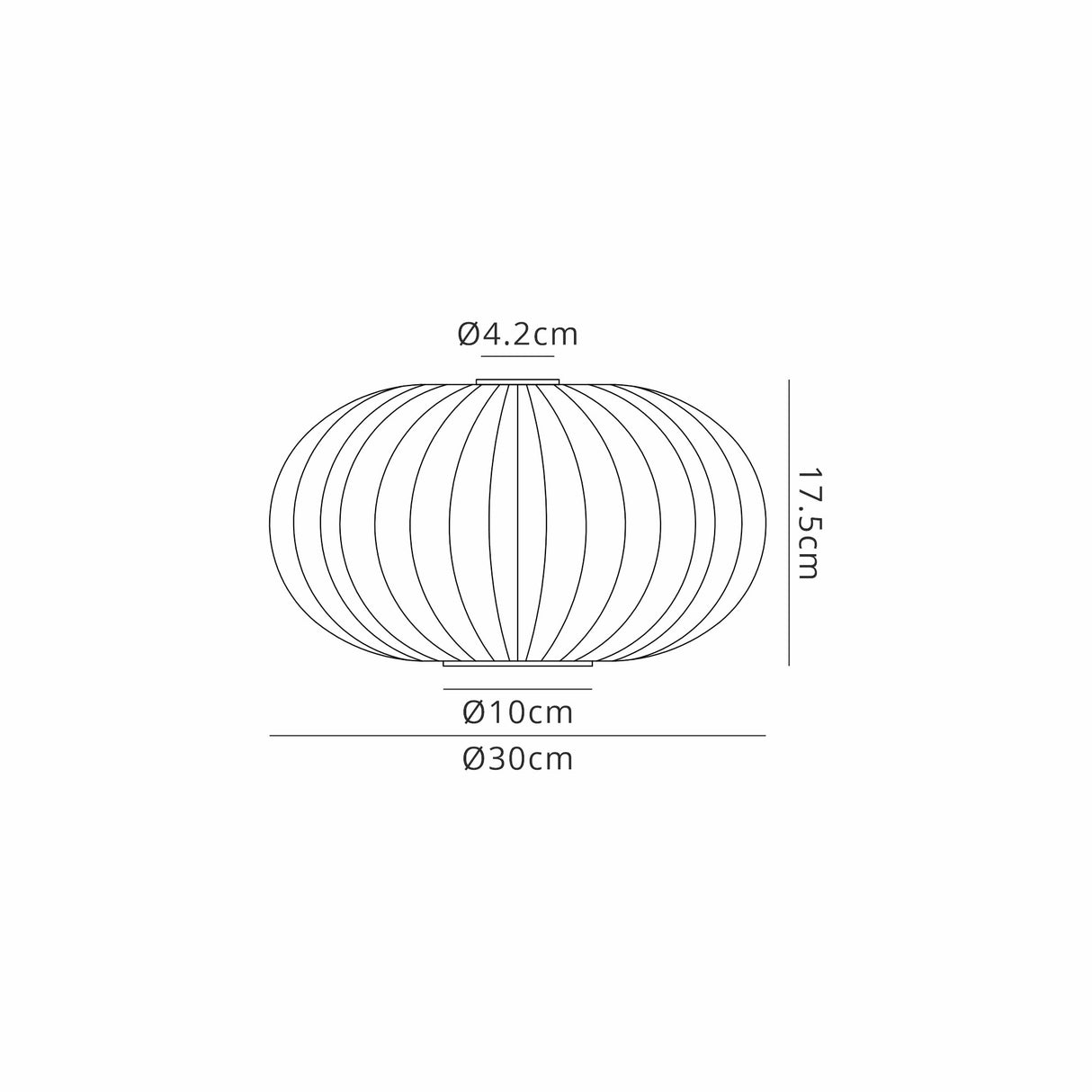 Allardyce 30cm Oval Sphere Ribbed Glass (G), Opal