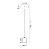 Robson 2m Suspension Kit 1 Light Black/Black Braided Cable, E27 Max 60W, c/w Ceiling Bracket & Deeper Shade Ring