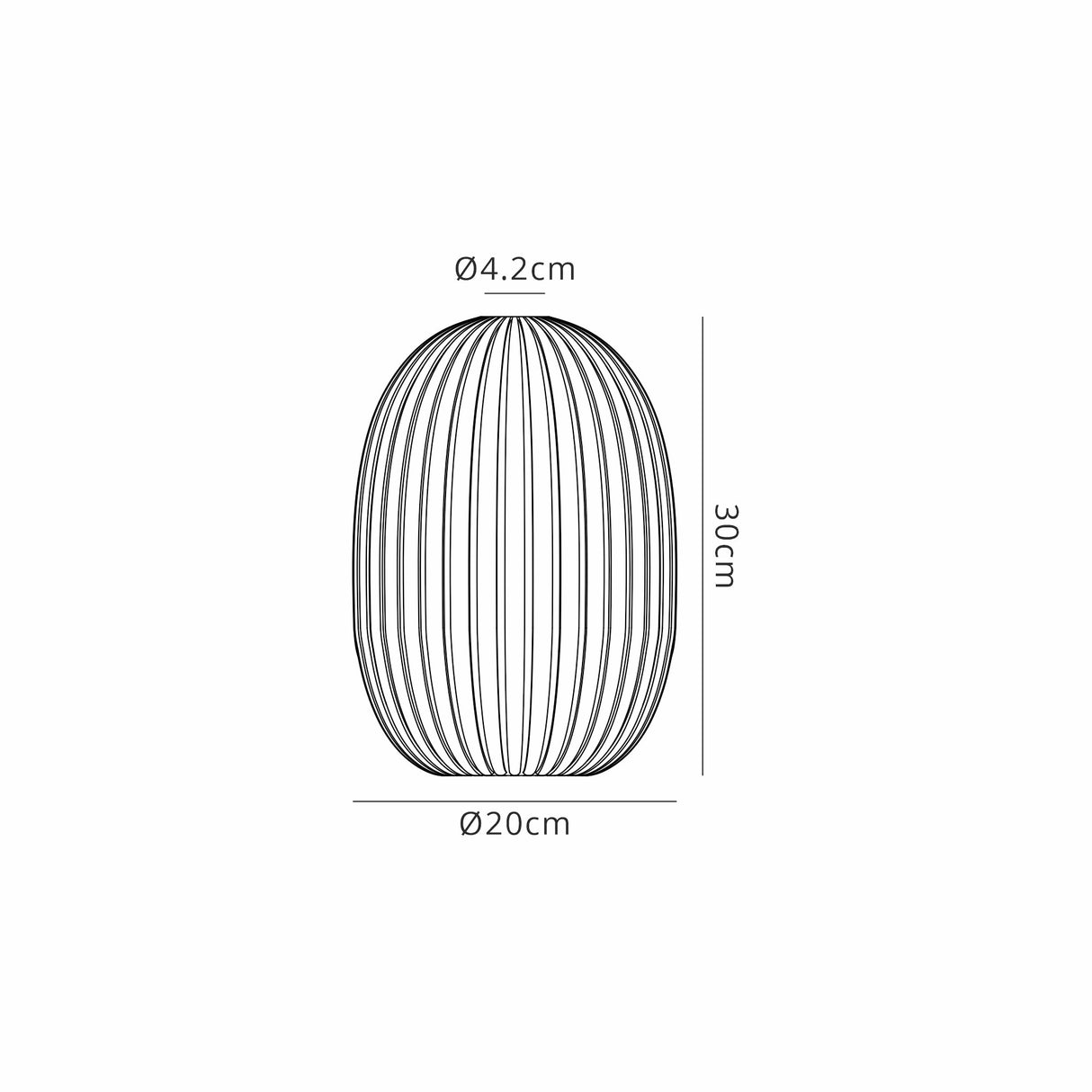 Allardyce 20cm Almond Ribbed Glass (F), Green