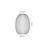 Allardyce 20cm Almond Ribbed Glass (F), Green