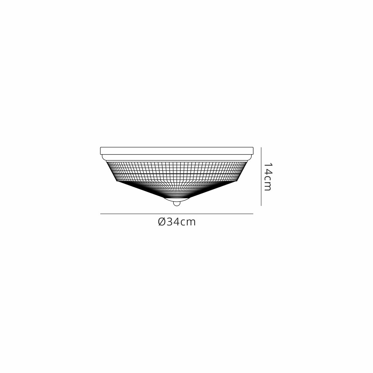 Gordon 2 Light E27 Flush Ceiling Light, IP44, Satin Black/Prismatic Glass