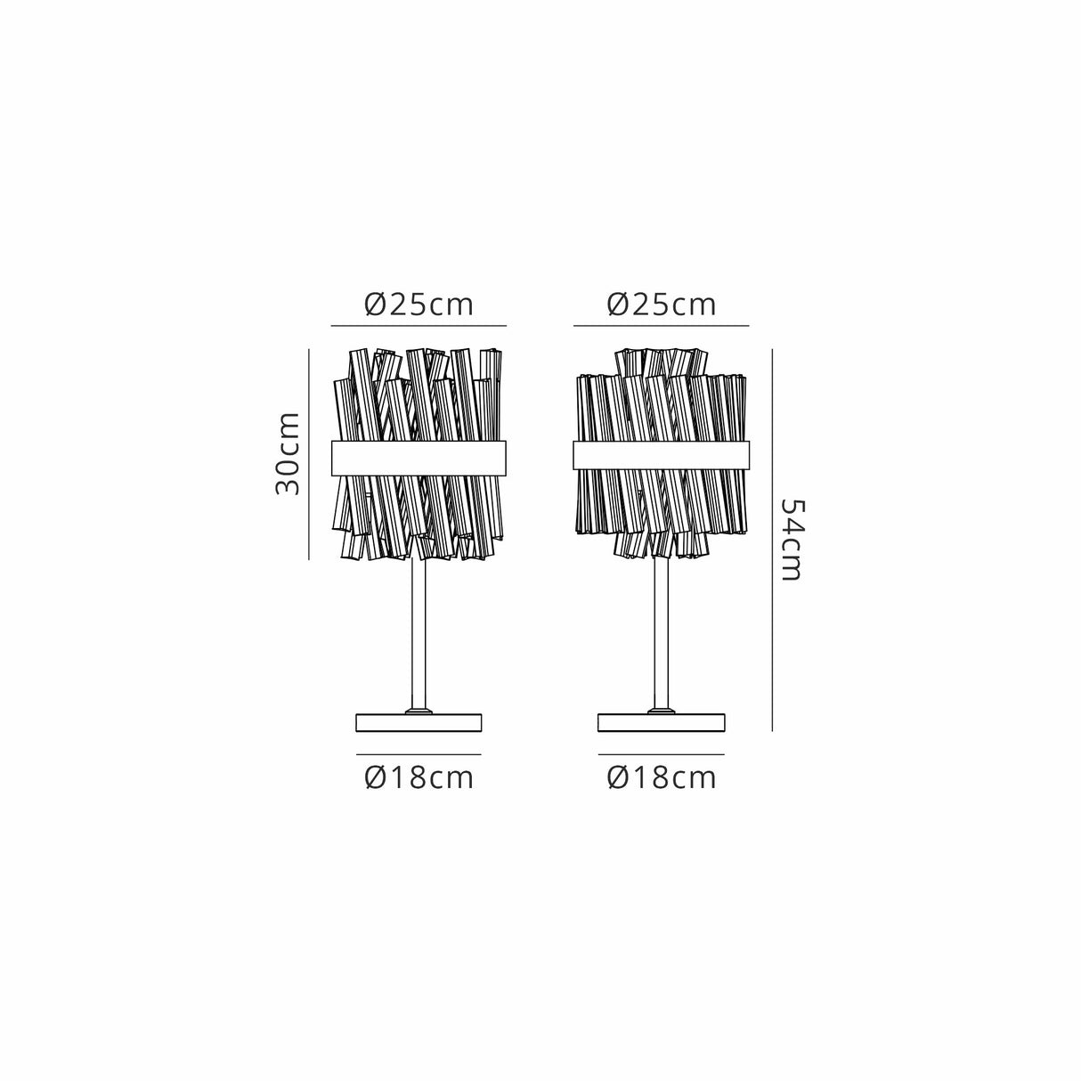Melville 6 Light G9, Table Lamp, Brass / Clear