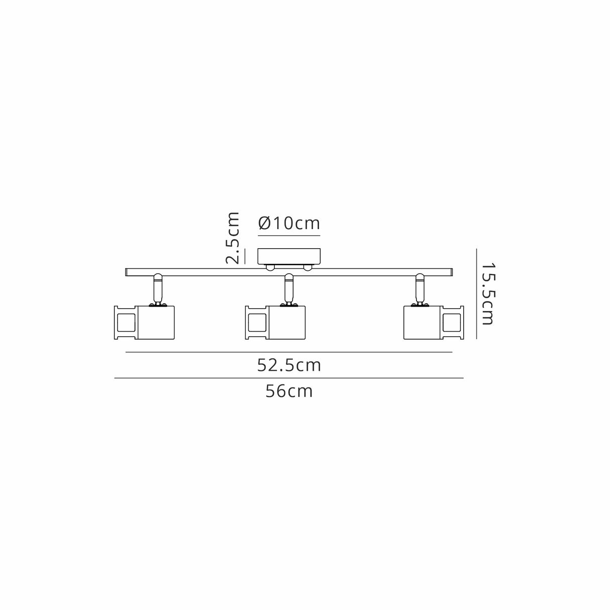 Swinburn 3 Light Linear Bar Spotlight GU10, Black / Painted Gold
