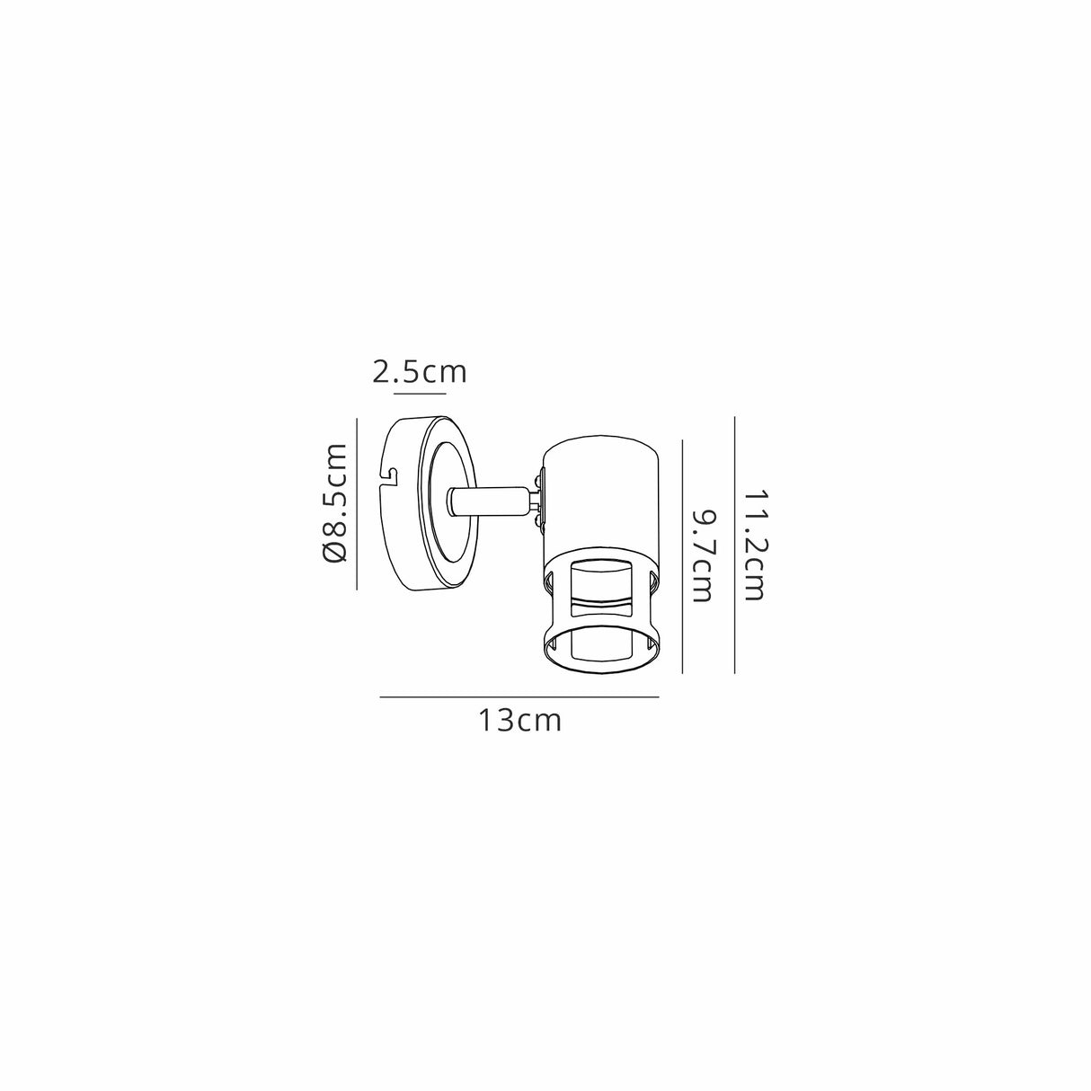Swinburn 1 Light Spotlight GU10, Graphite / Polished Chrome