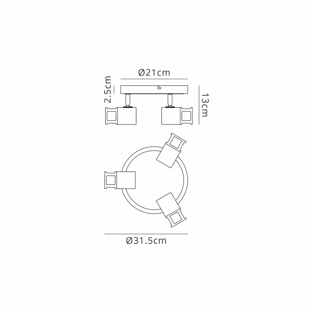 Swinburn 3 Light Round Spotlight GU10, Graphite / Polished Chrome