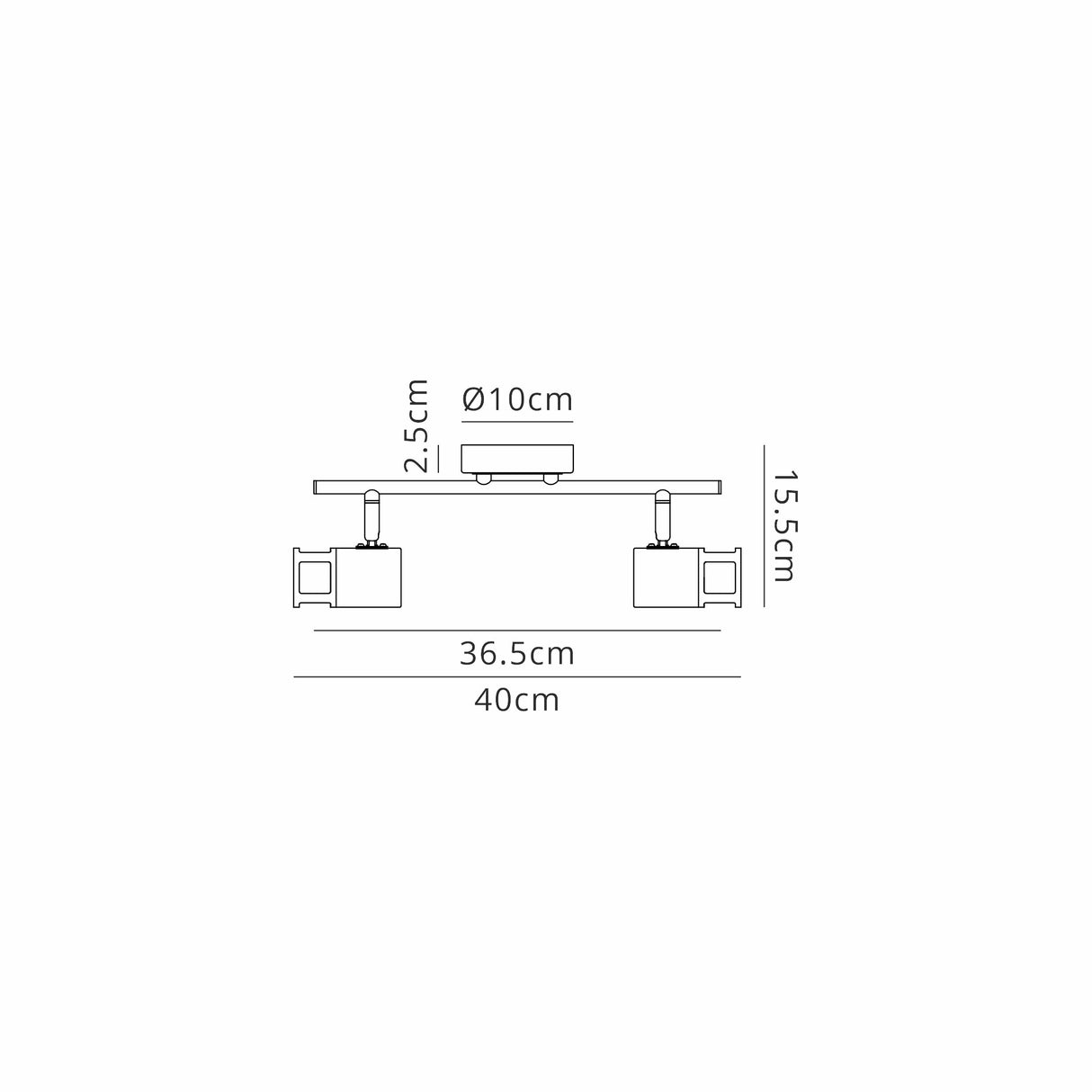 Swinburn 2 Light Linear Bar Spotlight GU10, Graphite / Polished Chrome