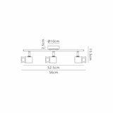Swinburn 3 Light Linear Bar Spotlight GU10, Graphite / Polished Chrome