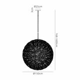 Byrne Pendant 1.5m Sphere 84 Light G9 French Gold / Crystal, Item Weight: 100kg