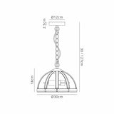 Ellison Small Dome Pendant, 2 Light E27, Polished Nickel