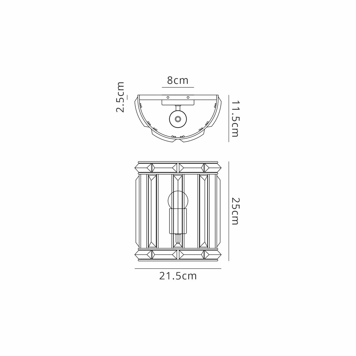 Ellison Wall Light, 1 Light E14, Polished Nickel