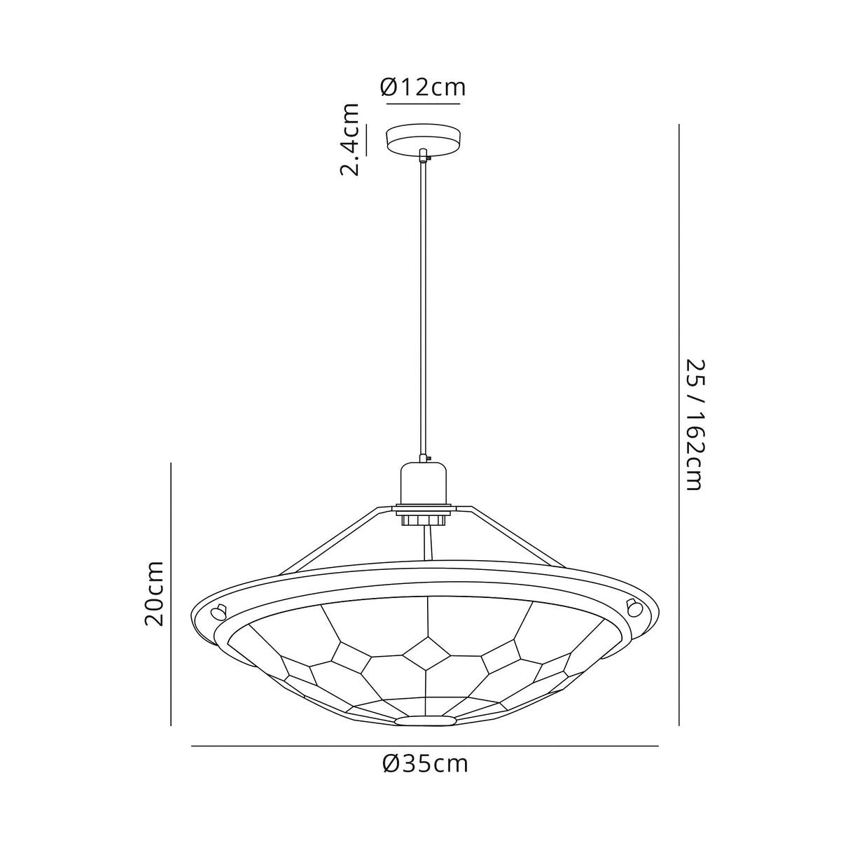 Belfit 1 Light Pendant E27 With 35cm Tiffany Shade, Cream/Grey/Crystal Centre/Satin Nickel Brass Trim/Satin Nickel
