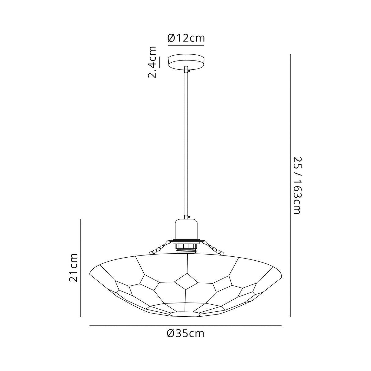 Rostron 1 Light Pendant E27 With 35cm Tiffany Shade, Amber/Cream/Clear Crystal/Black