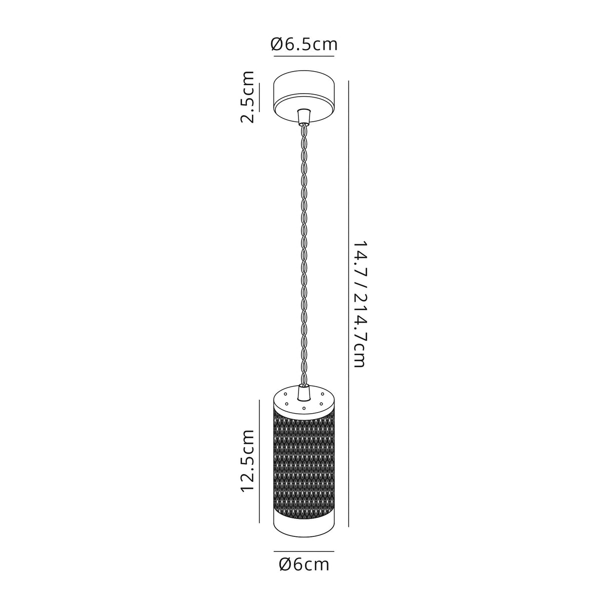Tueart 1 Light 11cm Pendant Light GU10, Sand Black/Acrylic Ring