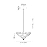 Wearne 1 Light Uplighter Pendant E27 With 30cm Tiffany Shade, Amber/Cream/Crystal/Black