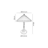 Wearne 1 Light Tree Like Table Lamp E27 With 30cm Tiffany Shade, Amber/Cream/Crystal/Aged Antique Brass