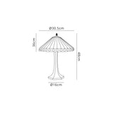 Wearne 1 Light Octagonal Table Lamp E27 With 30cm Tiffany Shade, Amber/Cream/Crystal/Aged Antique Brass