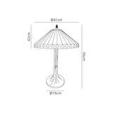 Wearne 2 Light Tree Like Table Lamp E27 With 40cm Tiffany Shade, Amber/Cream/Crystal/Aged Antique Brass