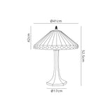 Wearne 2 Light Octagonal Table Lamp E27 With 40cm Tiffany Shade, Amber/Cream/Crystal/Aged Antique Brass