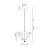 Williams 1 Light Uplighter Pendant E27 With 30cm Tiffany Shade, Red/Cream/Crystal/Black