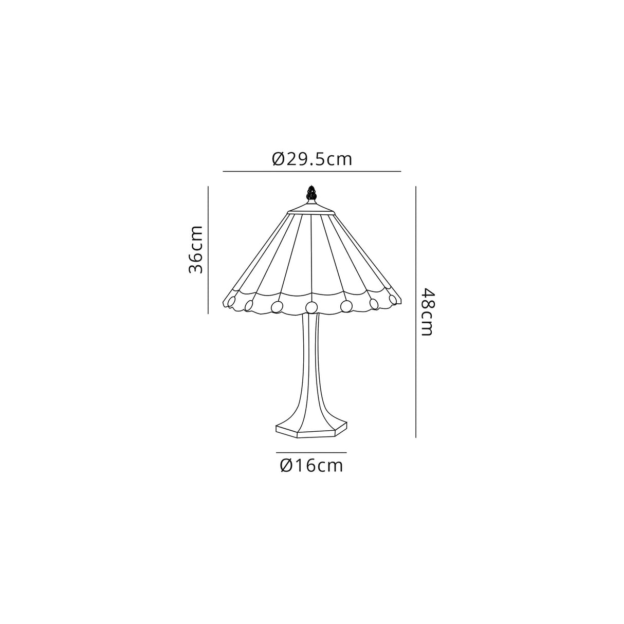 Williams 1 Light Octagonal Table Lamp E27 With 30cm Tiffany Shade, Red/Cream/Crystal/Aged Antique Brass