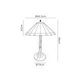 Williams 2 Light Tree Like Table Lamp E27 With 40cm Tiffany Shade, Blue/Cream/Crystal/Aged Antique Brass