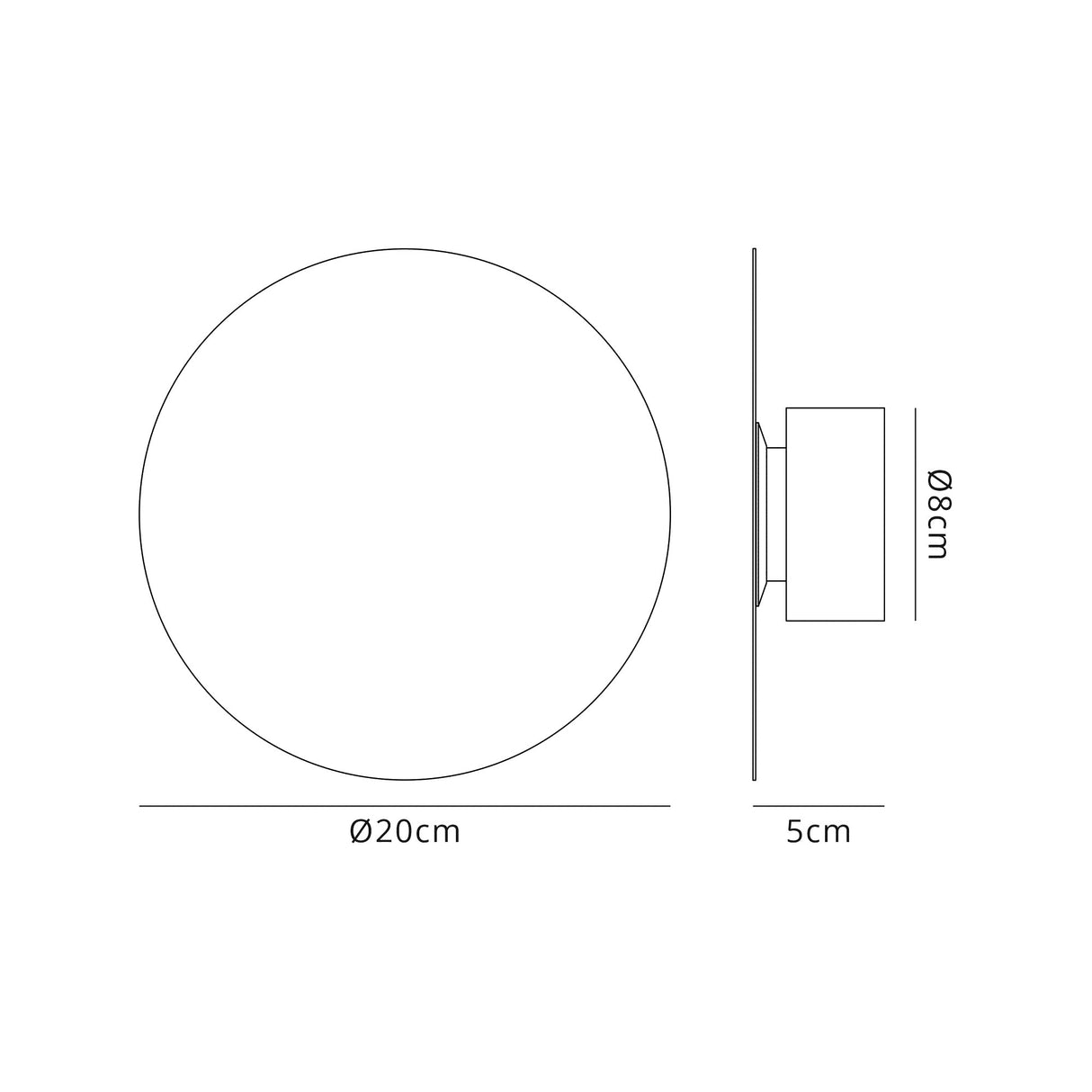 Proctor Magnetic Base Wall Lamp, 12W LED 3000K 498lm, 20cm Round, Sand White