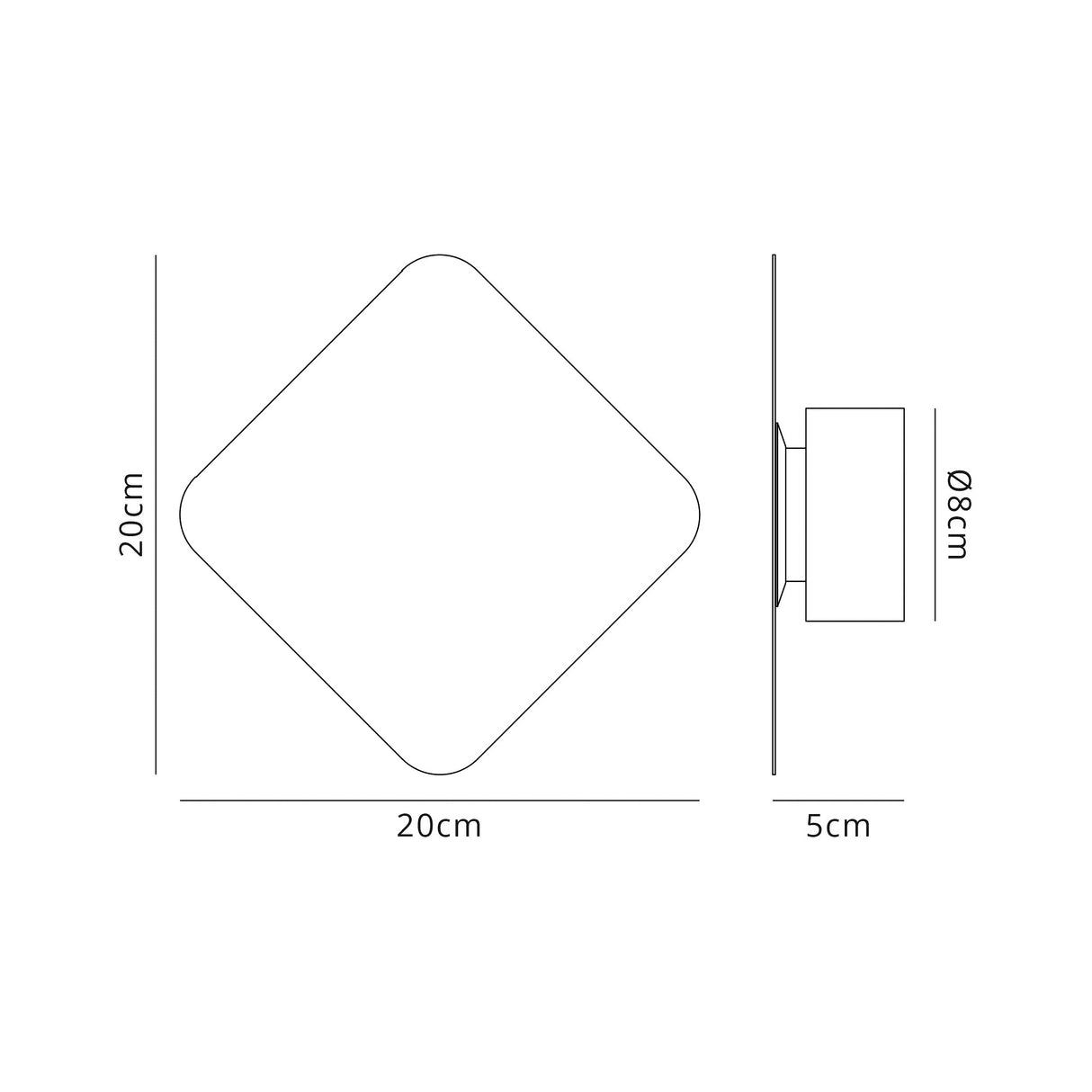 Proctor Magnetic Base Wall Lamp, 12W LED 3000K 498lm, 15cm Diamond, Sand White