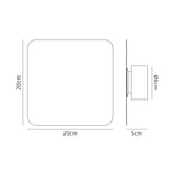 Proctor Magnetic Base Wall Lamp, 12W LED 3000K 498lm, 20cm Square, Sand White