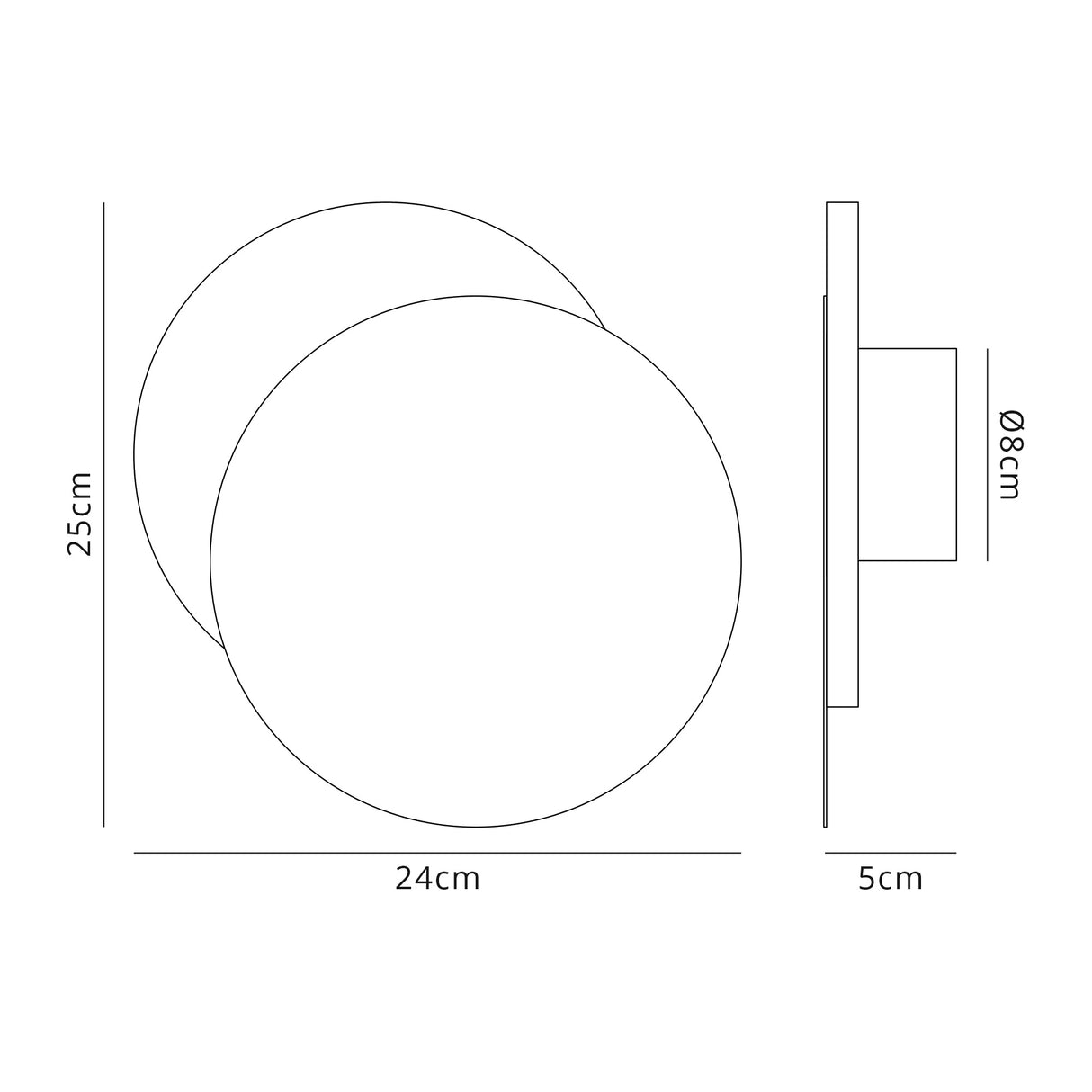 Proctor Magnetic Base Wall Lamp, 12W LED 3000K 498lm, 20/19cm Round Right Offset, Sand White/Acrylic Frosted Diffuser