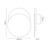 Proctor Magnetic Base Wall Lamp, 12W LED 3000K 498lm, 20/19cm Round Bottom Offset, Sand White/Acrylic Frosted Diffuser