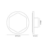 Proctor Magnetic Base Wall Lamp, 12W LED 3000K 498lm, 15/19cm Vertical Hexagonal Centre, Sand White/Round Acrylic Frosted Diffuser