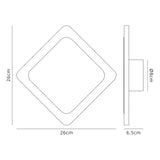 Proctor Magnetic Base Wall Lamp, 12W LED 3000K 498lm, 15/19cm Diamond Centre, Sand White/Acrylic Frosted Diffuser