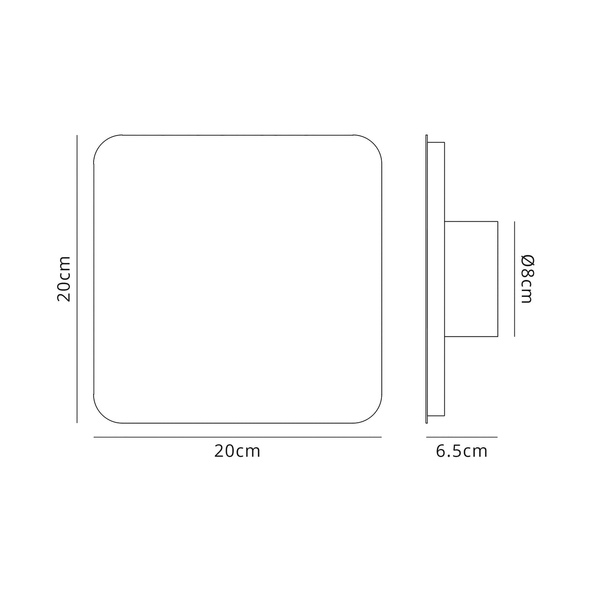 Proctor Magnetic Base Wall Lamp, 12W LED 3000K 498lm, 20/19cm Square Centre, Sand White/Acrylic Frosted Diffuser