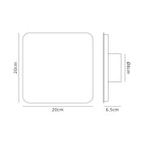 Proctor Magnetic Base Wall Lamp, 12W LED 3000K 498lm, 20/19cm Square Centre, Sand White/Acrylic Frosted Diffuser