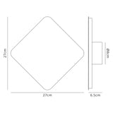 Proctor Magnetic Base Wall Lamp, 12W LED 3000K 498lm, 20/19cm Diamond Centre, Sand White/Acrylic Frosted Diffuser