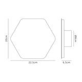 Proctor Magnetic Base Wall Lamp, 12W LED 3000K 498lm, 20/19cm Horizontal Hexagonal Centre, Sand White/Acrylic Frosted Diffuser