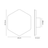Proctor Magnetic Base Wall Lamp, 12W LED 3000K 498lm, 20/19cm Vertical Hexagonal Centre, Sand White/Acrylic Frosted Diffuser