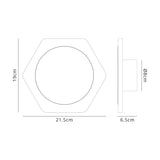 Proctor Magnetic Base Wall Lamp, 12W LED 3000K 498lm, 15cm Round 19cm Horizontal Hexagonal Centre, Sand White/Acrylic Frosted Diffuser