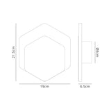 Proctor Magnetic Base Wall Lamp, 12W LED 3000K 498lm, 15/19cm Vertical Hexagonal Bottom Offset, Sand White/Acrylic Frosted Diffuser