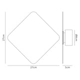 Proctor Magnetic Base Wall Lamp, 12W LED 3000K 498lm, 20cm Diamond, Coffee